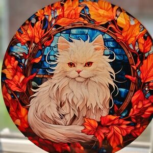 Adorable Fall Feline Suncatcher